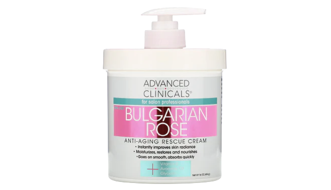 Advanced Clinicals, Anti-Aging Rescue Cream, Bulgarian Rose, 16 oz (454 g)