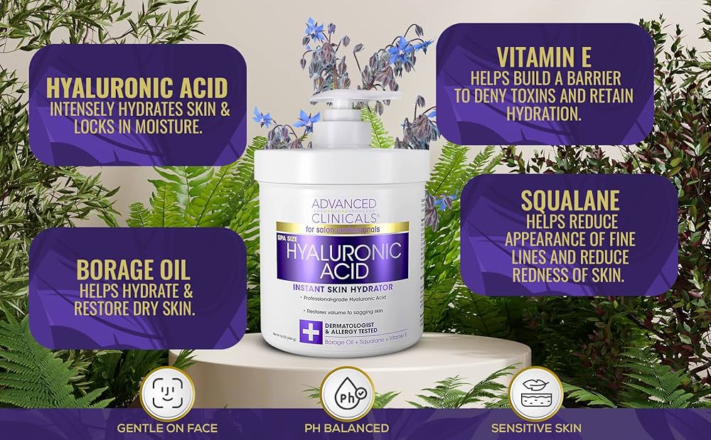 Advanced Clinicals, Hyaluronic Acid, Instant Skin Hydrator, 1 lb (16 oz)