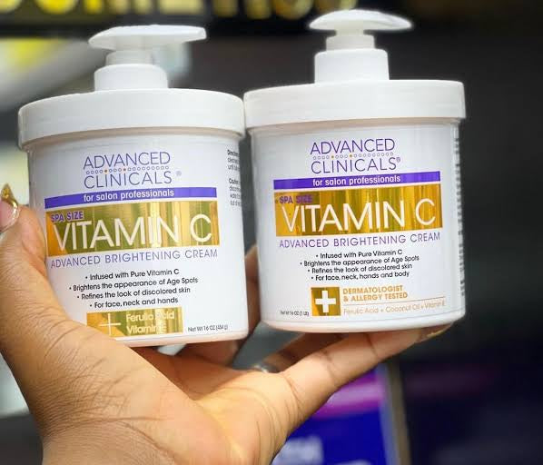 Advanced Clinicals, Vitamin C, Advanced Brightening Cream, 1 lb (16 oz)