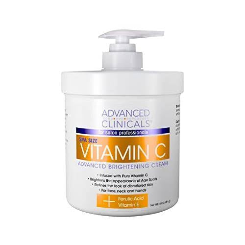 Advanced Clinicals, Vitamin C, Advanced Brightening Cream, 1 lb (16 oz)