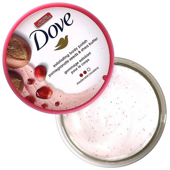 Dove, Exfoliating Body Polish,
Pomegranate Seeds & Shea Butter,
Moderate, 10.5 oz (298 g)