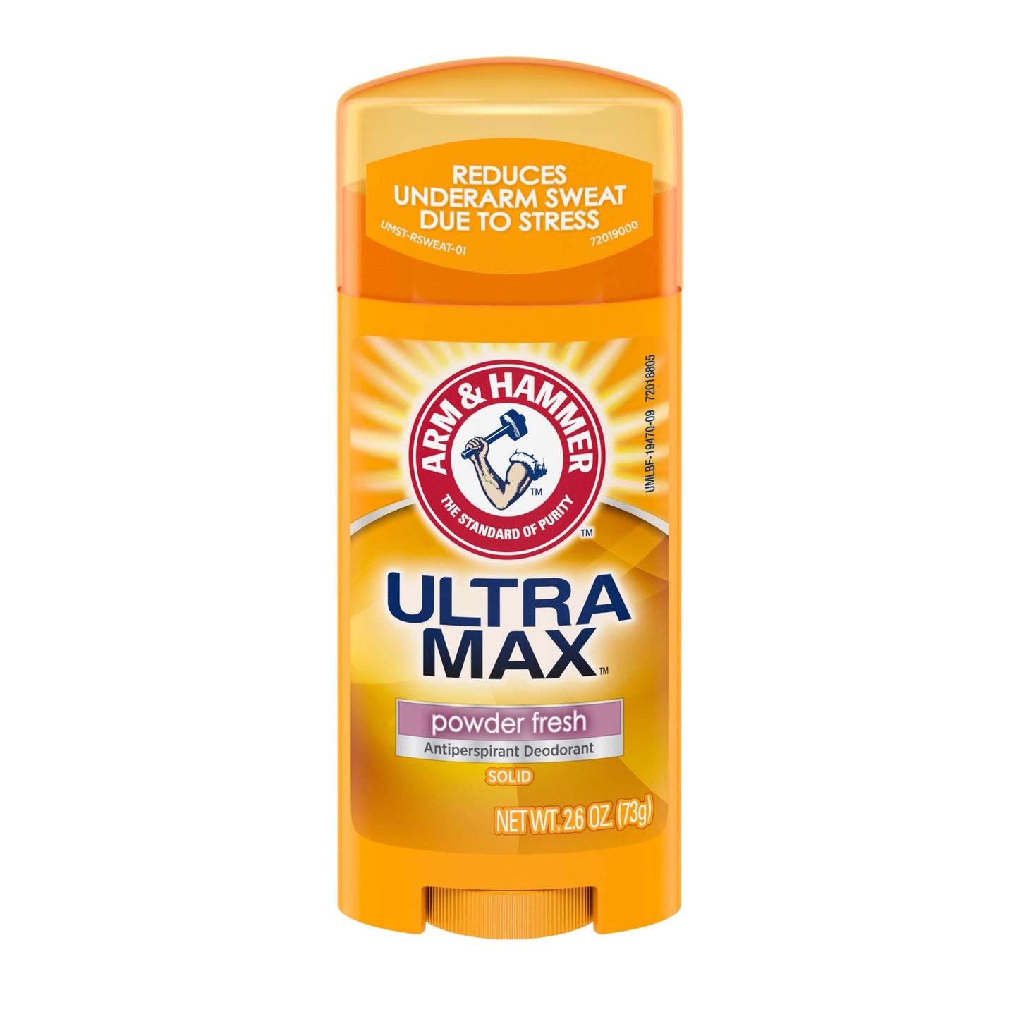 Arm & Hammer Ultramax Deodorant and Antiperspirant Solid, Powder Fresh, 2.6-Ounce Stick