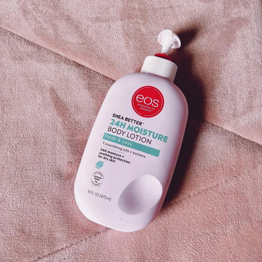 Eos Shea Better Body Lotion- Fresh & Cozy, 24H Moisture for Dry Skin, 16 fl oz