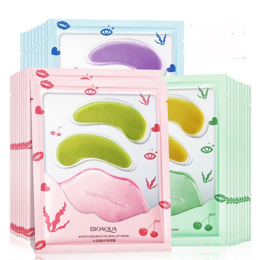 Hydrating eye and lips mask set