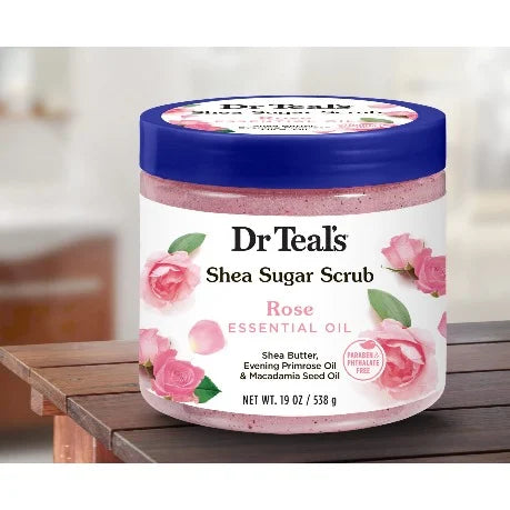 Dr. Teal's, Shea Sugar Scrub, Rose Essential Oil, 19 oz (538 g)