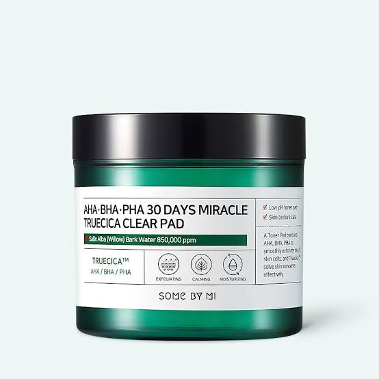 SOME BY MI, AHA/BHA/PHA, 30 Days Miracle Truecica Clear Pad, 70 Pads, 4.22 fl oz (125 ml)