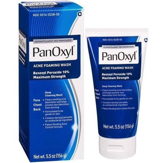 PanOxyl, Acne Foaming Wash, 10%
PanOxyf

Benzoy| Peroxide Maximum Strength, 5.5


oz (156 g)