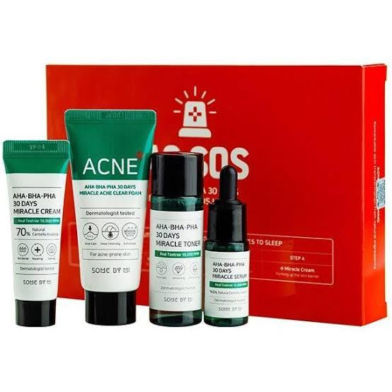 SOME BY MI, AHA. BHA. PHA 30 Days Miracle AC SOS Kit, Edition, 4 Piece Kit