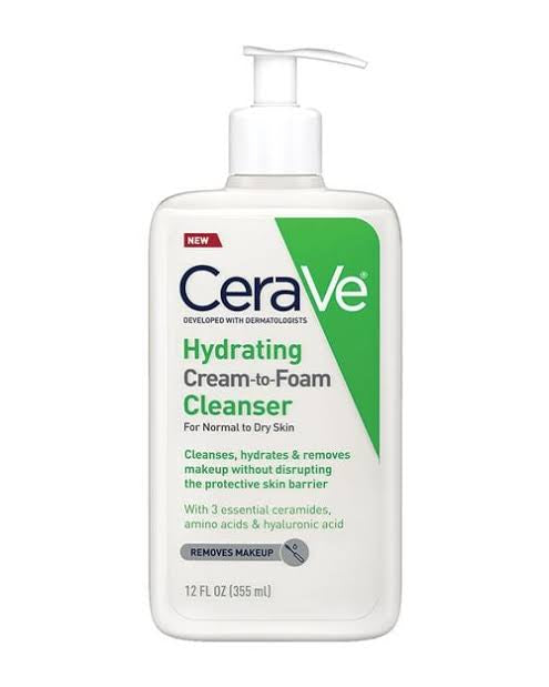 CERAVE HYDRATING CREAM-TO-FOAM CLEANSER WITH AMINO ACIDS FOR NORMAL TO DRY SKIN 236ML