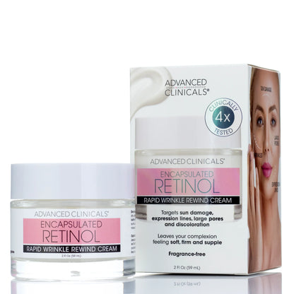 Advanced Clinicals, Encapsulated Retinol, Rapid Wrinkle Rewind Cream, Fragrance Free, 2 fl oz (59 ml)