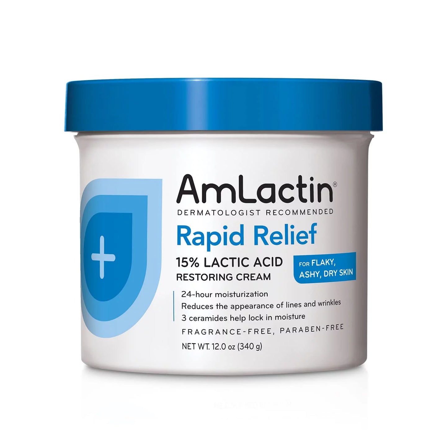 AmLactin, Rapid Relief, 15% Lactic Acid Restoring Lotion, Fragrance Free, 12 oz (340 g)