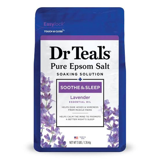 Dr. Teal's, Pure Epsom Salt Soaking Solution, Lavender, 3 Ibs (1.36 kg)