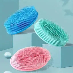 Silicone Body Scrubber Dual-sided Bath Shower Body Massage Exfoliation Brush UK