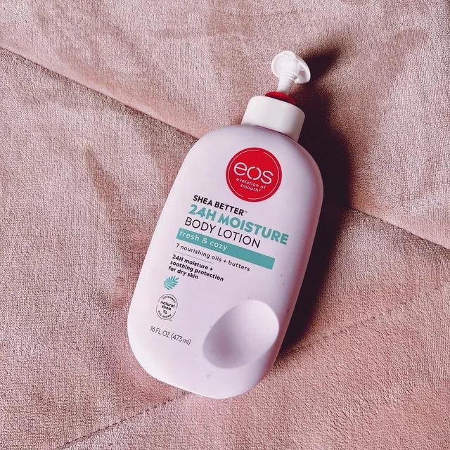 Eos Shea Better Body Lotion- Fresh & Cozy, 24H Moisture for Dry Skin, 16 fl oz
