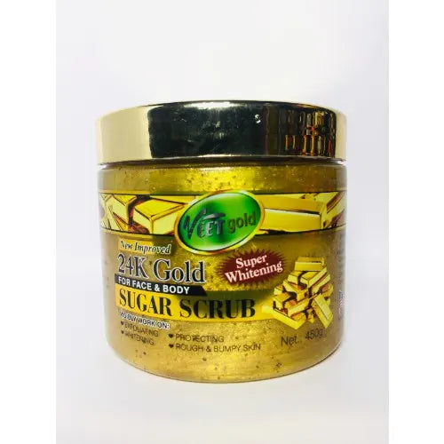 VEET GOLD 24K GOLD WHITENING SUGAR SCRUB FACE AND BODY SCRUB.450G